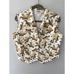 Vintage Line Up Womens Sleeveless Collared Golf Vest Sz L